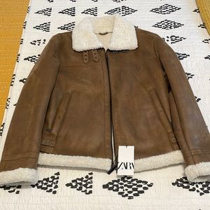 Zara Shearling Sherpa Jacket